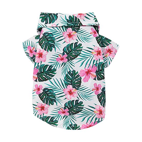 

Рубашка для собак в гавайском стиле с застежкой-лентой и принтом листьев с лацканами и воротником Dress Up Super L зелёный