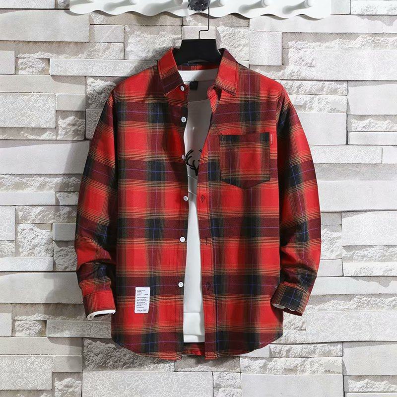 Classical Men Plaid Shirts Long Sleeve Casual Regular Fit Male Tops Autumn Spring