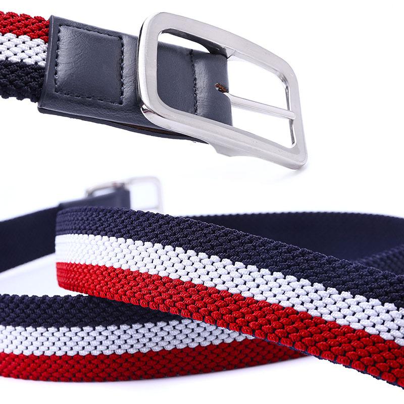 Belt Braided Elastic Belt Men'S Belt Simple Pin Buckle Color Matching Men'S Belt