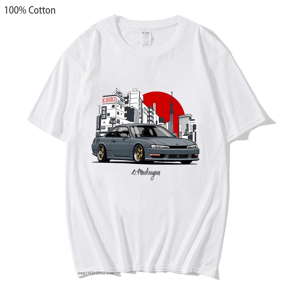 Anime Initial D JDM Automobile T-Shirts Racing Car Mazda RX7 Tshirts Men Tees Women Tops Fashion Streetwear Cotton T Shirt