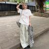 Women's Plus Size Retro Butterfly Print Cotton T-Shirt - Summer Loose Fit, Short Sleeve
