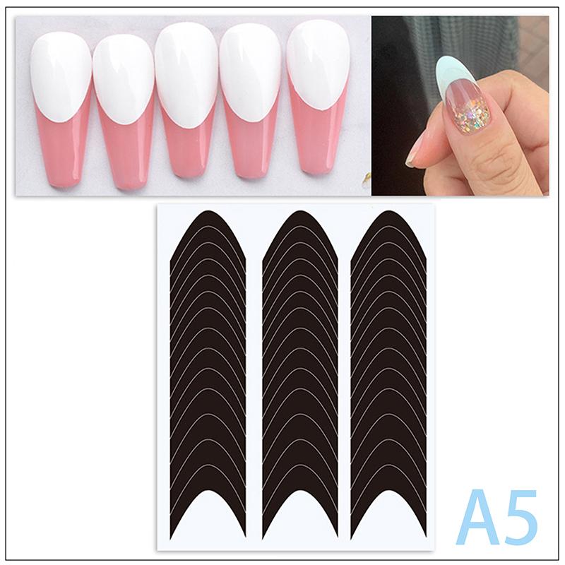 French Manicure Edge Auxiliary Nail Sticker Wavy Line Diy Nail Art Tips Guides Stickers Stencil Strips Nail Tools Decoration