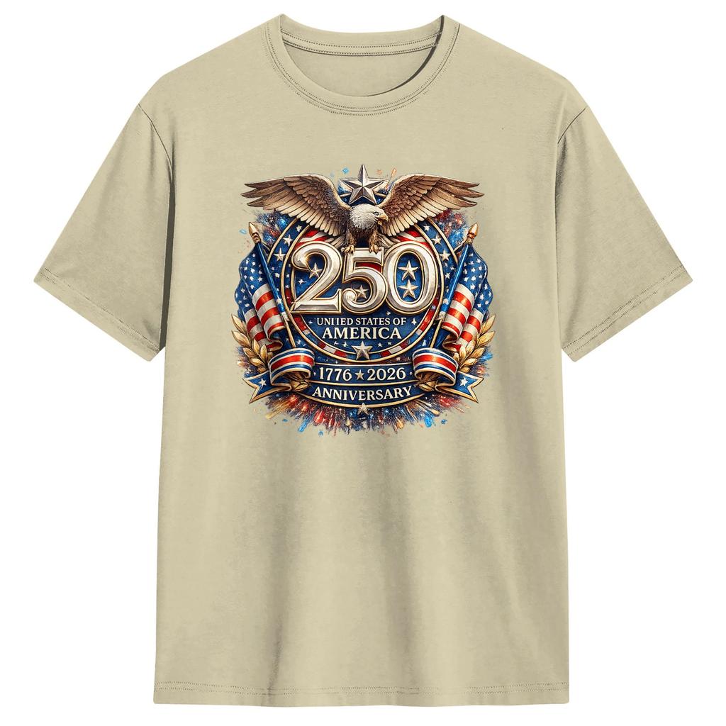 Vintage Th Anniversary Eagle Independence Years of Freedom TShirt Unisex Cotton T Shirts Short Sleeve Tees Plus Size Tops