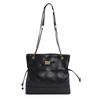 Lingge Chain Bag Vintage Bucket Bag Women's Stitching Shoulder Bag Commuter Crossbody Bag