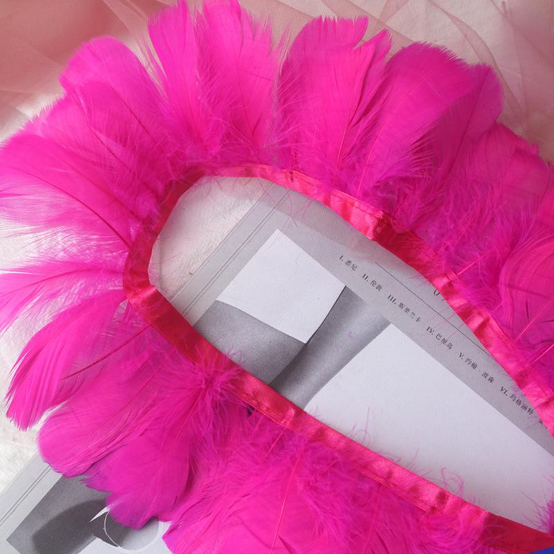 Color Medium Floating Feathers Cloth Edge Goose Feather Cloth Strip Diy Skirt Shawl Performance Clothes Wings Decoration Feather Lamp Material