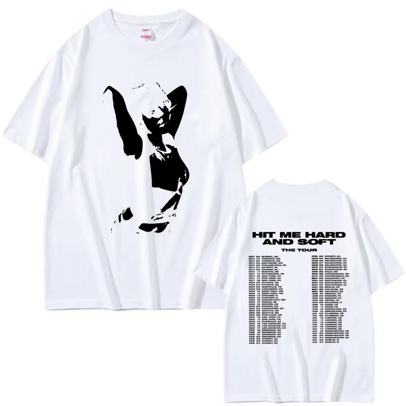 Hit Me Hard and Soft Tour 2024 Tshirt Unisex Fashion Casual Tshirt Cotton Short Sleeve Unisex Women Hip Hop Oversized T Shirts