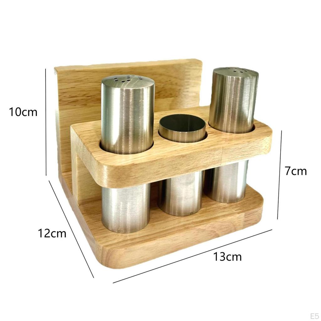 and Pepper Shaker Set Condiment Jars with Base Accessories Toothpick Holder Napkin for