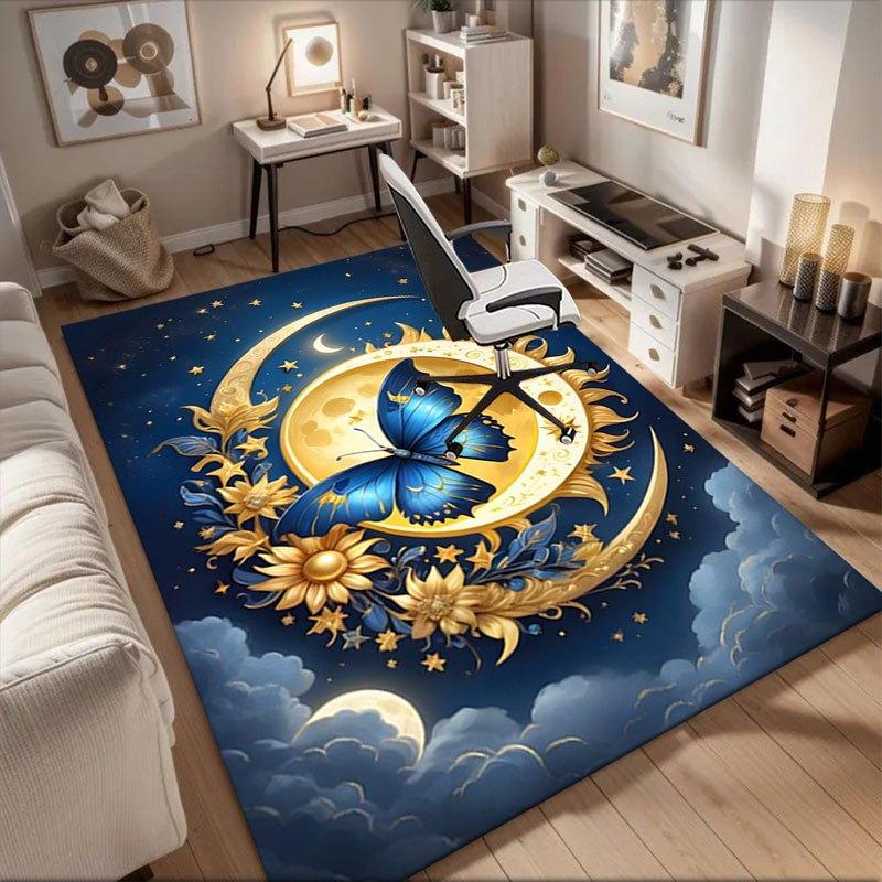 

Enchanted Celestial Butterfly Moon Decor Office Mat Home Decor Office Desk Chair Carpet for office ph66 60cm by 90cm