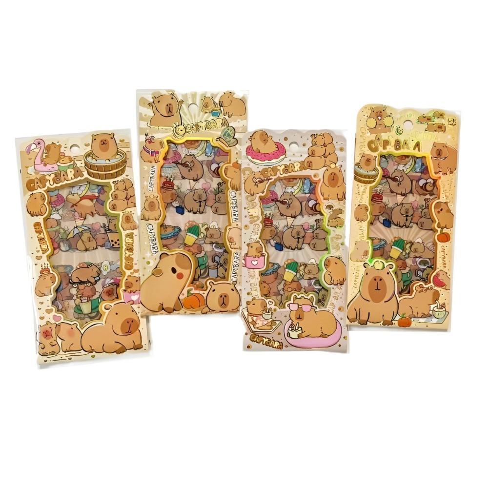 4pcs/set Cute Diary Decoration Capybara Scrapbooking Collage Stickers Painting  Children