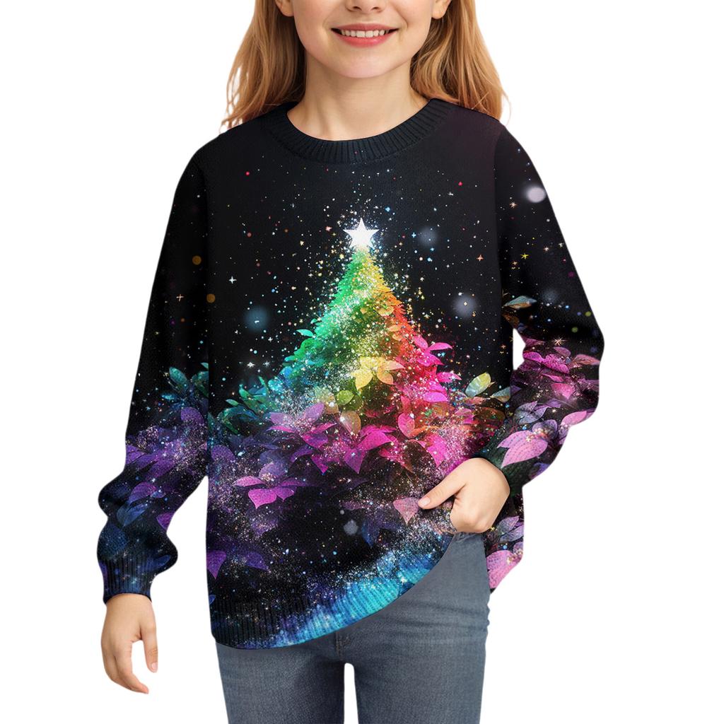 Christmas Day Sweatshirts For Children Boys And Girls Knit Sweater Cute Shirt Fall Crewneck Pullover Tops