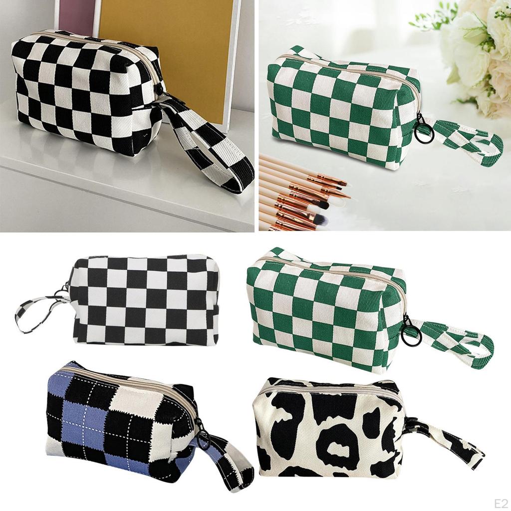 Canvas Makeup Bag Cosmetic Pouch Hand Hold Storage Multipurpose for Women and Girls Organizer