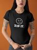 ZIP IT. Zipper Mouth Smiley Face T-Shirt Funny Sarcastic Graphic Tee | Guilty Kick Branded