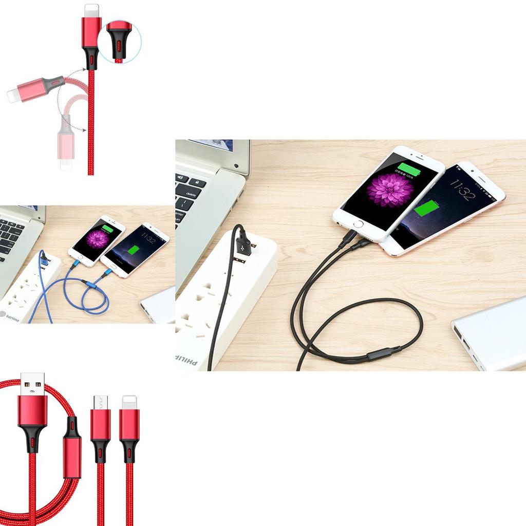 Durable Handset Data Line Double Metal Woven Nylon Data Cable For Apple And Android Devices