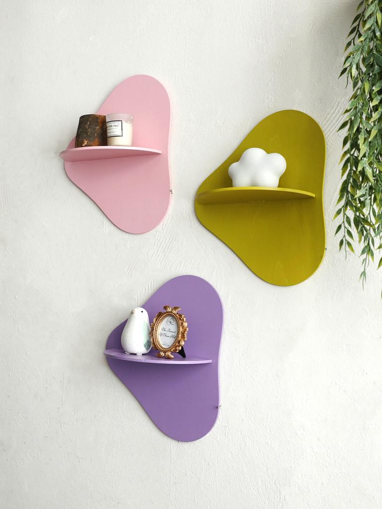 Colorful Floating Wall Shelf Display Wooden Plant Flower Pot Tray Storage Rack Art Home Decoration for Girl Room Wall Decor Gift