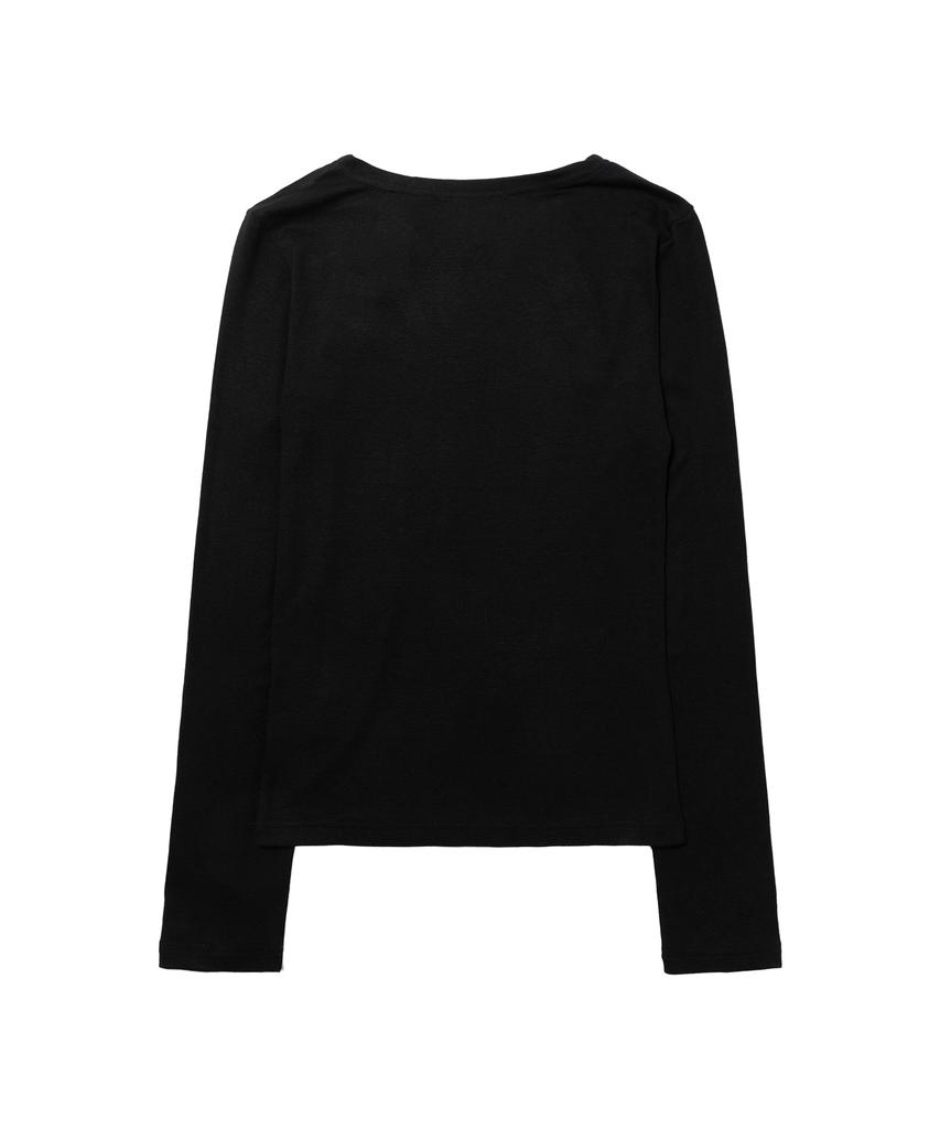 FANCY CLUB Move Button Long Sleeve (Black) F26Qb048