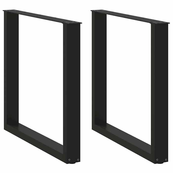 VidaXL Dining Table Legs U-Shape 2 Pieces Black 80 X (72-73) Cm Steel 4013188