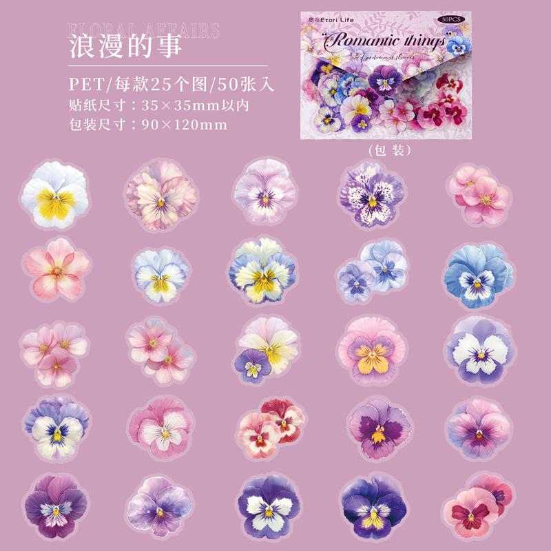 50pcs/lot Kawaii Stationery Stickers How much do you know about flower affairs Diary Planner Decorative Stickers Scrapbooking