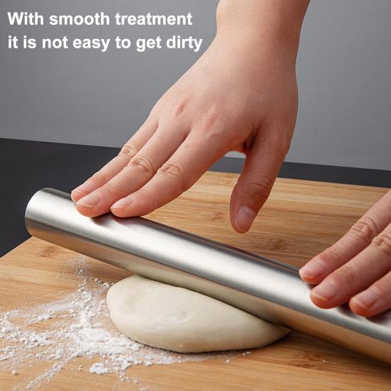 Rolling Pins, Stainless Steel Dough Roller, Essential Kitchen Utensil for Baking Pizza Dough, Pie, Cookie, Fondant, Dumpling