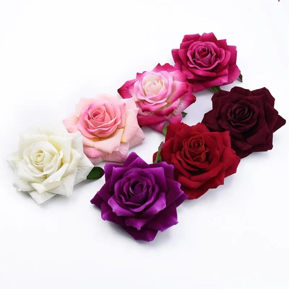 Real Touch Artificial Roses Flowers DIY Fake Flowers Silk Roses Head  Indoor Outdoor Decoration