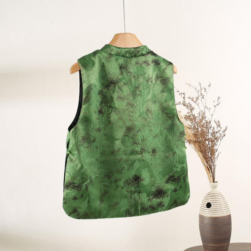 2025 Early Spring Vest Women's Early Spring Vest Retro Buckle Vest High-end Single-sided Wear Jacquard New Top