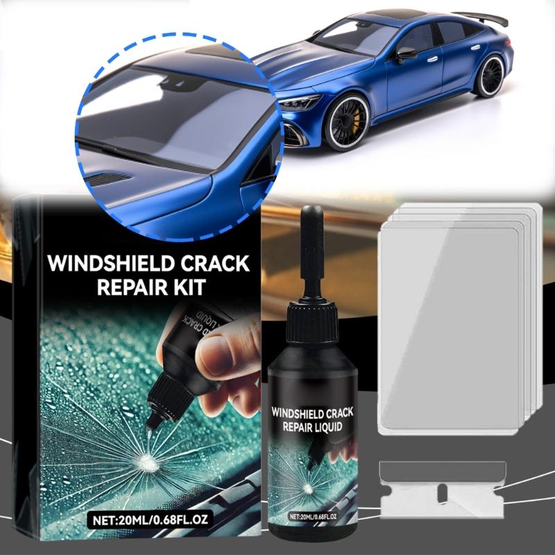 Windshield Crack Repair Kit Professional 0.05mm Tool Restores Structural Integrity Includes Cleaning Fluid And UV Shield