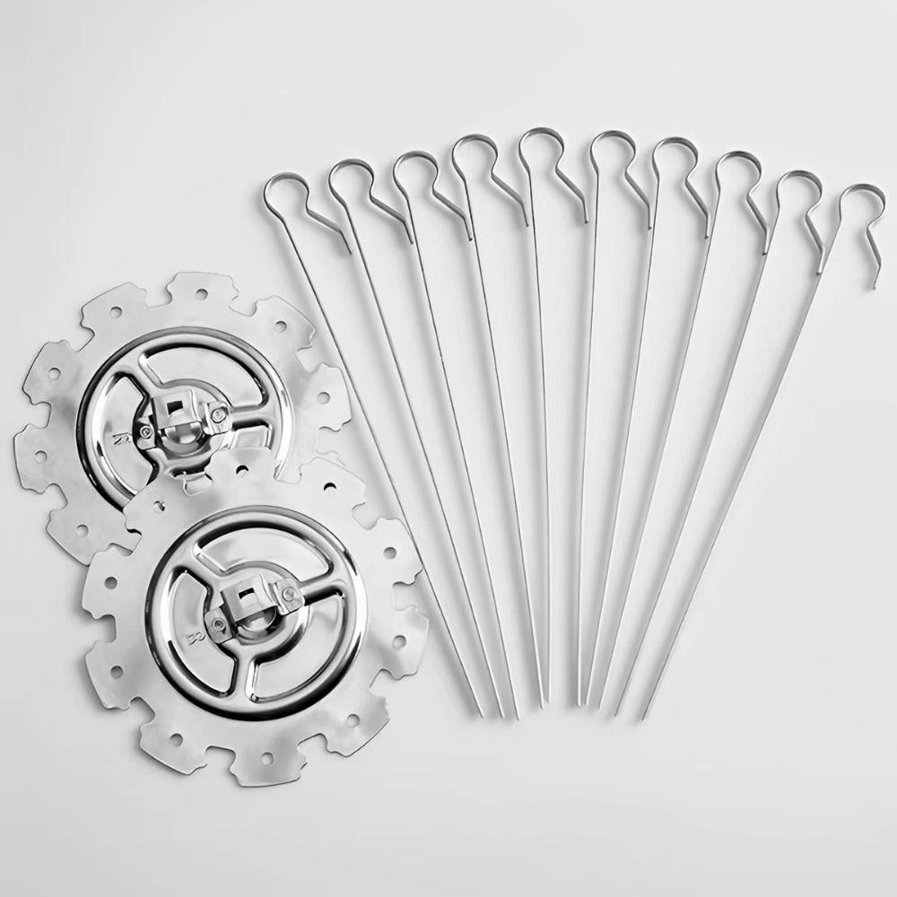 Stainless Steel Rotating Barbecue Grill Detachable Design Non-Stick BBQ Rotating Cage Reusable Heat-Resistant