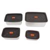 4Pcs Stainless Steel Food Containers with Leakproof Lids Rectangle Food Storage Box