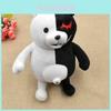 Jucărie de pluș adorabilă Danganronpa Monokuma de 14" Păpușă ursuleț moale umplut alb negru