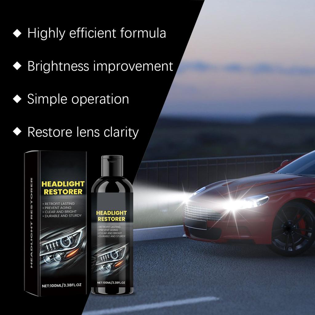 Car Headlight Cleaning Fluid Car Headlight Care Brightening Cleaning Detergent 100ml