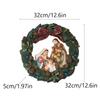Christianity Christmas Wreath Wall-mounted Festival Decoration Pendant Can Emit Light Resin Arts And Crafts A Living Room Jesus