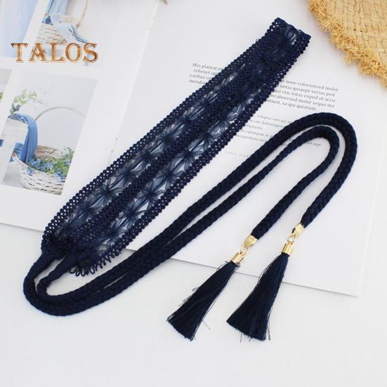 Kjolebelte for kvinner Flettet blonderdekorert duskende ende Midjebånd Ensfarget midjesnor Kostymetilbehør