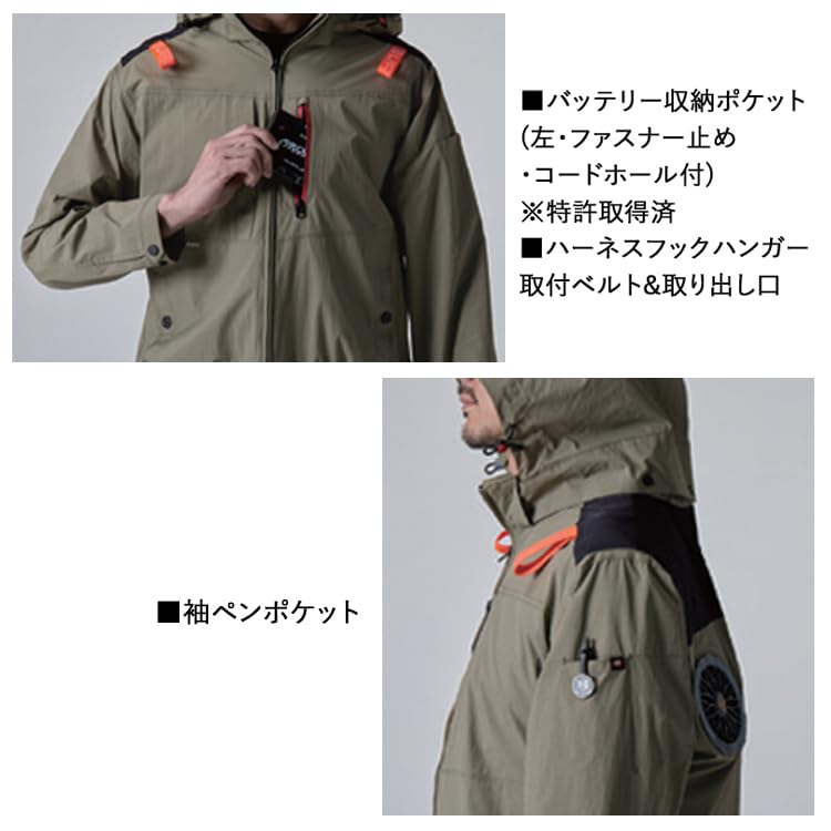 BURTLE Aircraft Short Sleeve Blouson (without Fan) AC2086 AIRCRAFT XL 79 Storm Black