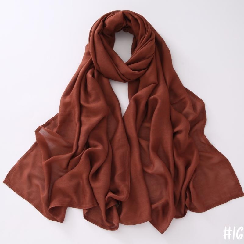 32Colors Modal Polyester Hijab Scarf Two Line Stitching Muslim Long Scarves Light Weight Soft Turban Shawl Solid Scarves