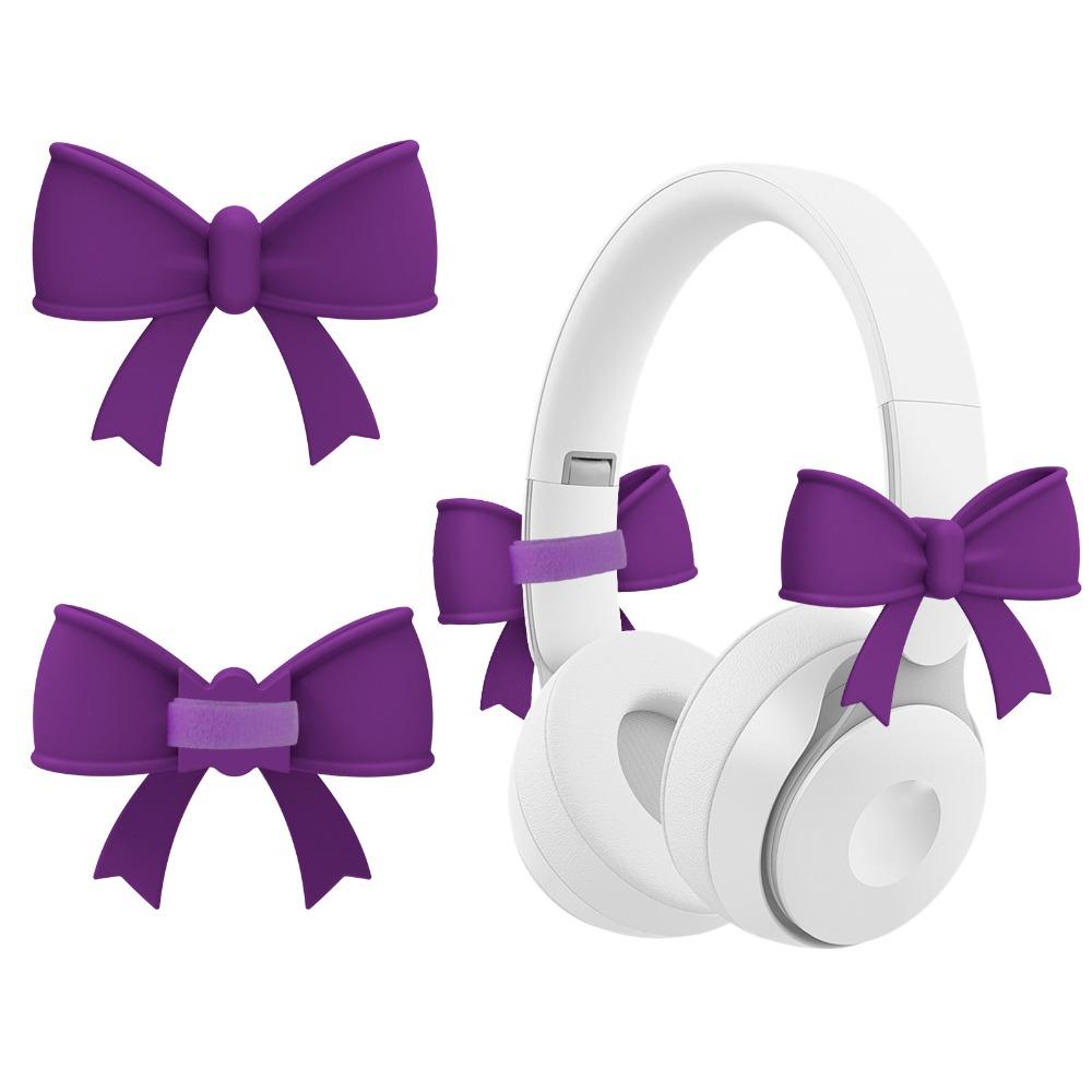 2PCS Bow Shape Headset Attachment 3D Earphone Charms Universal Headphone Accessories Girls