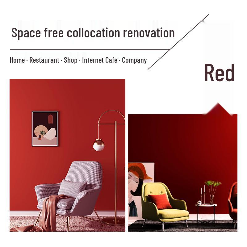 Cinnabar Red Waterproof PVC Wall Sticker for Living Room - Self-Adhesive Background Wallpaper