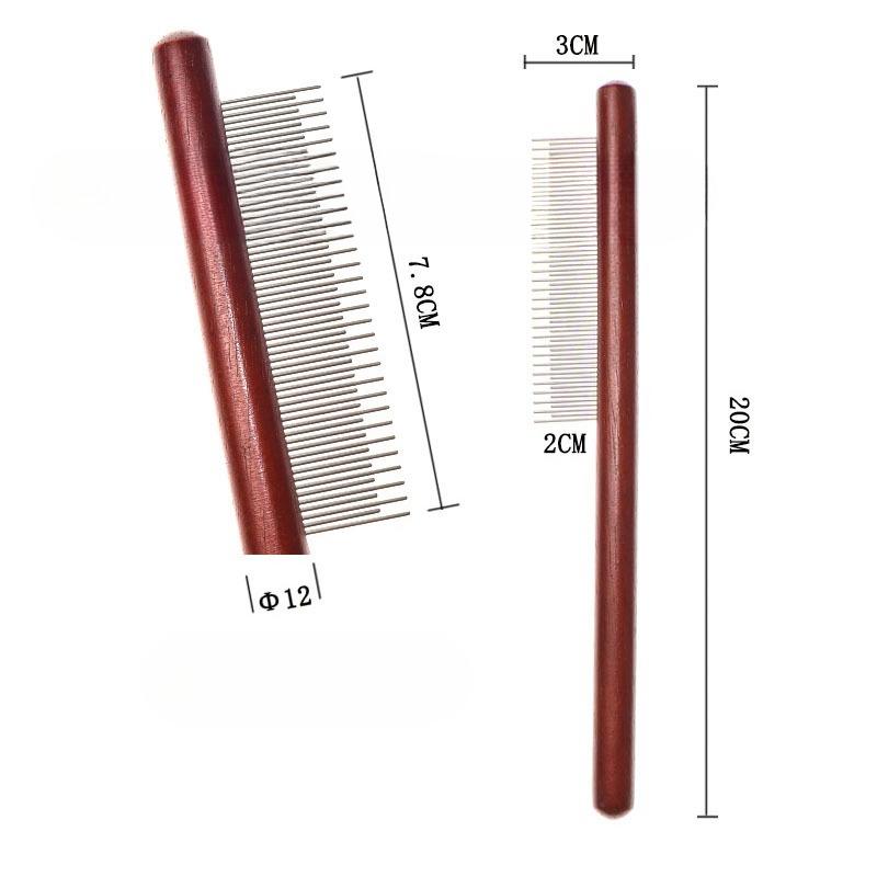 

Cat Floating Hair Removal Comb, Stainless Steel Pet Comb, Cat and Dog Comb, Solid Wood Row Comb, Floating Hair Removal Open Knot Comb High and low style