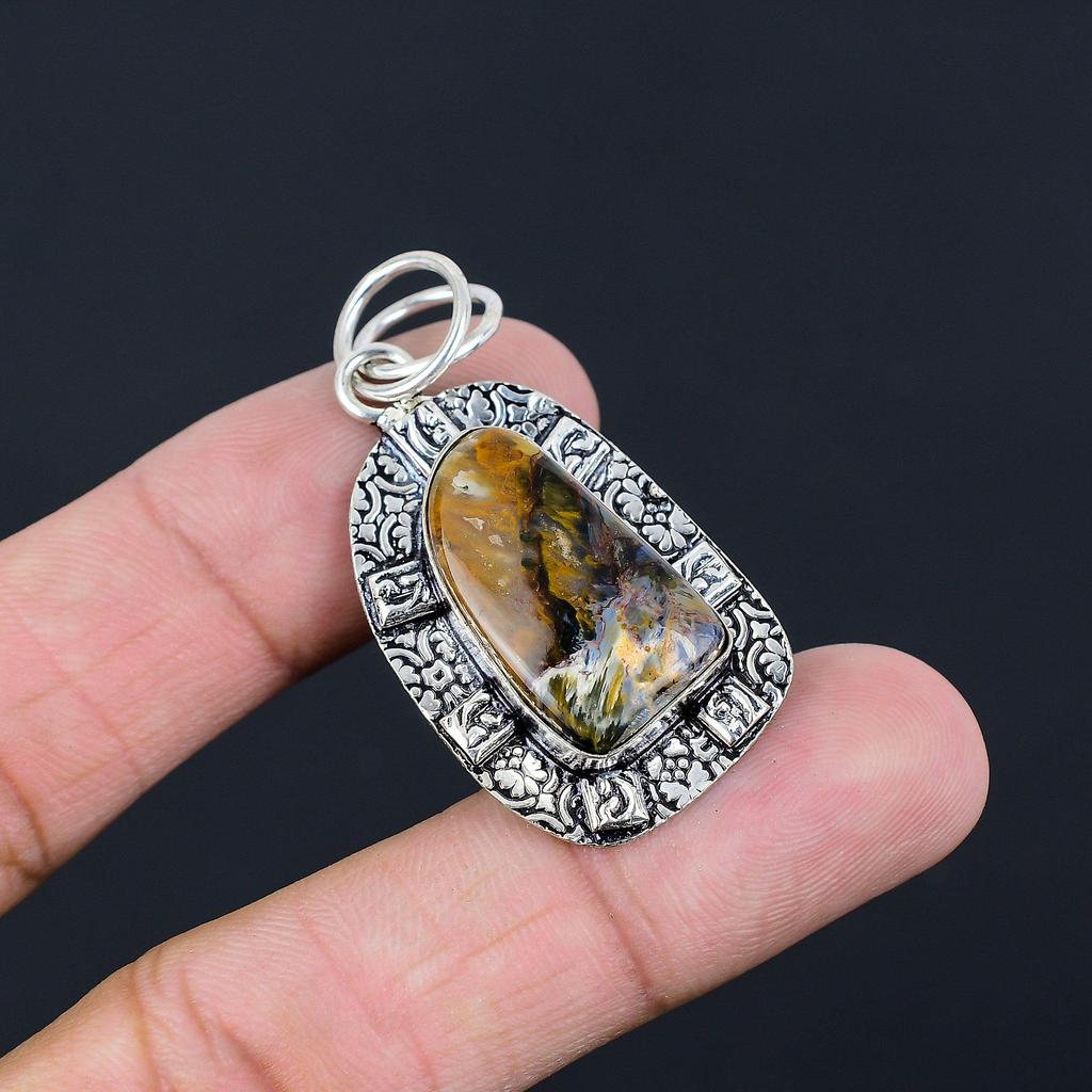 Natural Pietersite 925 Silver Daughter Art Deco Elegant Boho New Pendant Jewelry
