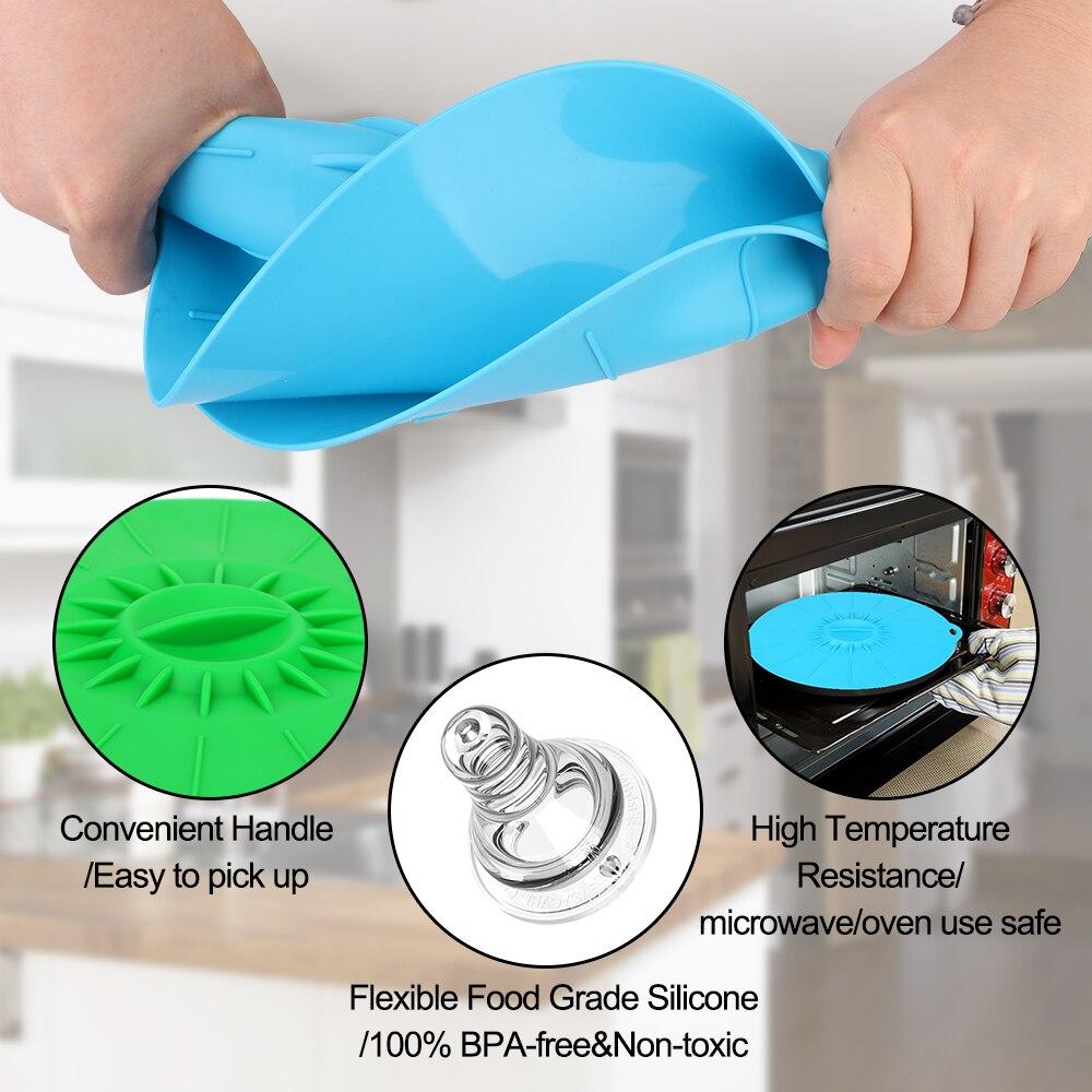5 ks Silikonové potraviny Čerstvé víko Nástroje Opakovaně použitelné silikonové víko misky do mikrovlnné trouby Barevné hrnce na vaření Víko pánve víko Kuchyňské náčiní
