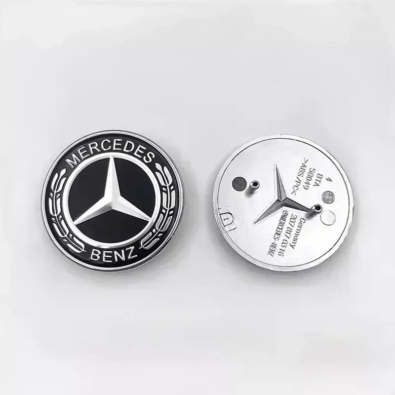 Car Logo Front Engine Hood Emblem Metal Flat Badge Accessories For Mercedes Benz AMG E S C A B Class GLE GLS CLS GLC CLA GLA GLK OY8