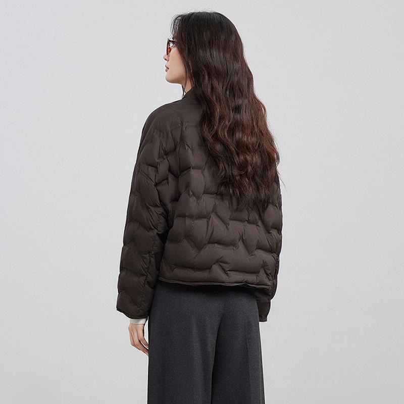 High-end white duck down pressed down jacket women's short winter fashion simple light and thin warm jacket