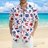 Herre Casual Casual Independence Day Print Kortarmet Skjorte