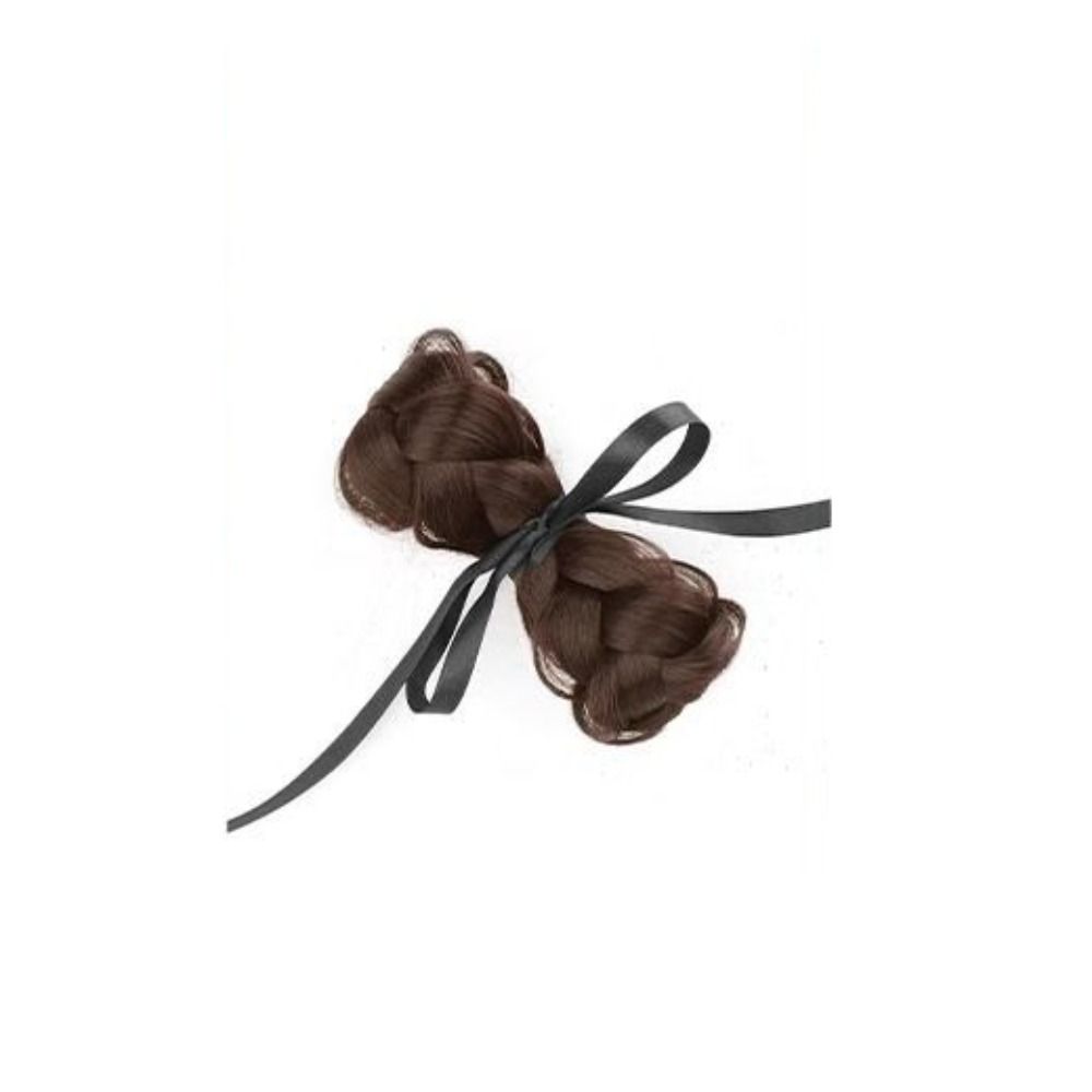 Fake Hair Braided Chignon Ribbon Bow Hair Clip Bun Sweet Hair Donut Bun  Girls