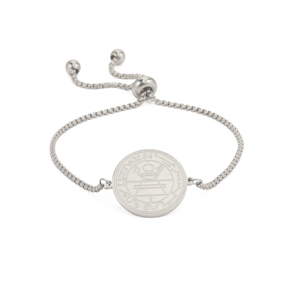 Wicca Tetragrammaton Pentacle Bracelet Stainless Steel Magical Solomon Seal Pentagram Protection Sacred Amulet Jewelry