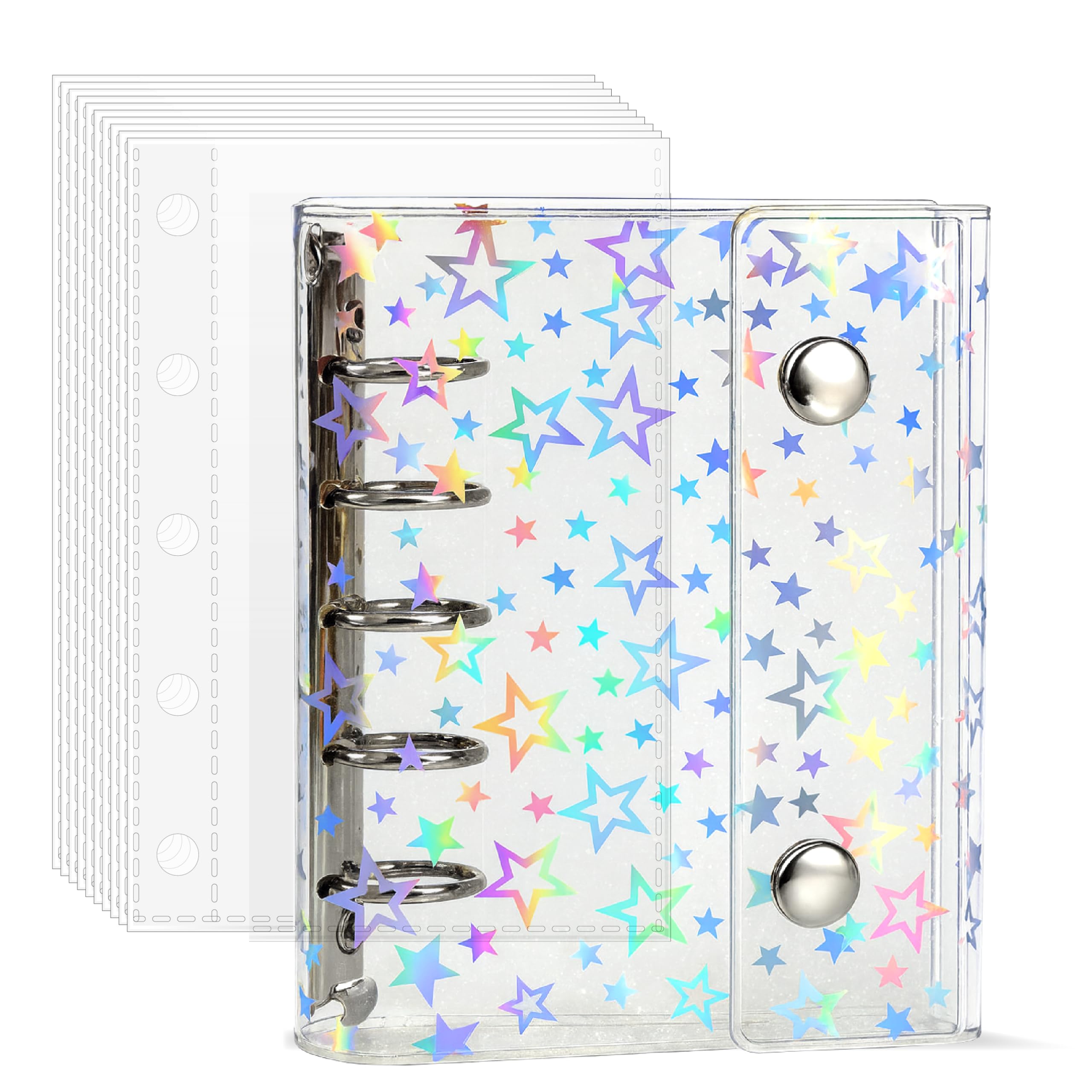 

[OSHI-LIFE] Прозрачный альбом для наклеек размера M5 [Все 2 типа] - Совместим с наклейками Bonbon Drop - Папка и листы для наклеек Star pattern