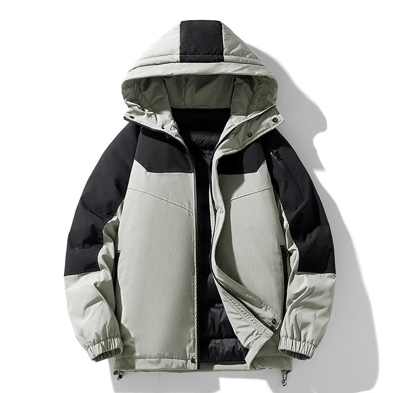 

Мужской зимний пуховик, новый корейский стиль, для пары, уличный, с капюшоном, на белом утином пуху, холодостойкий, утолщенный, теплый 4XL