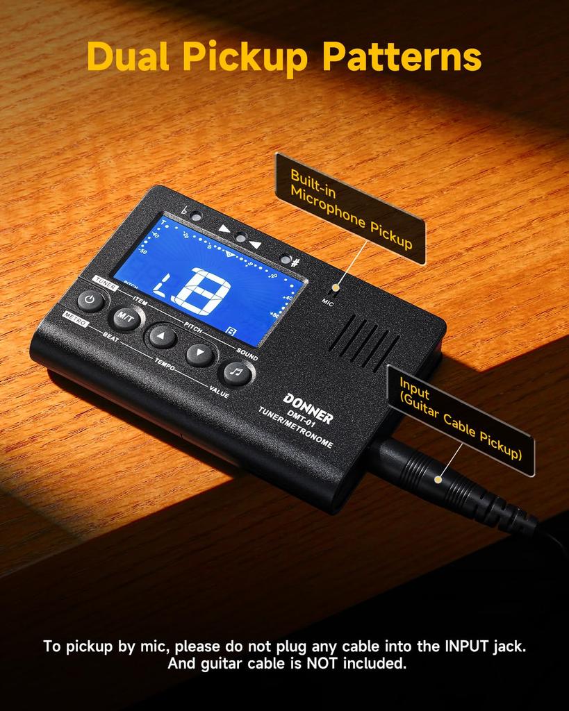 Donner Digital and Tone Generator for and Chromatic Instruments DMT-01 3-in-1 Metronome, Tuner, Guitar, Piano, Trumpet,
