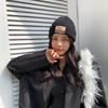 Hat trendy retro patch couple wool hat women's autumn and winter big head circumference warm ear protection knitted hat
