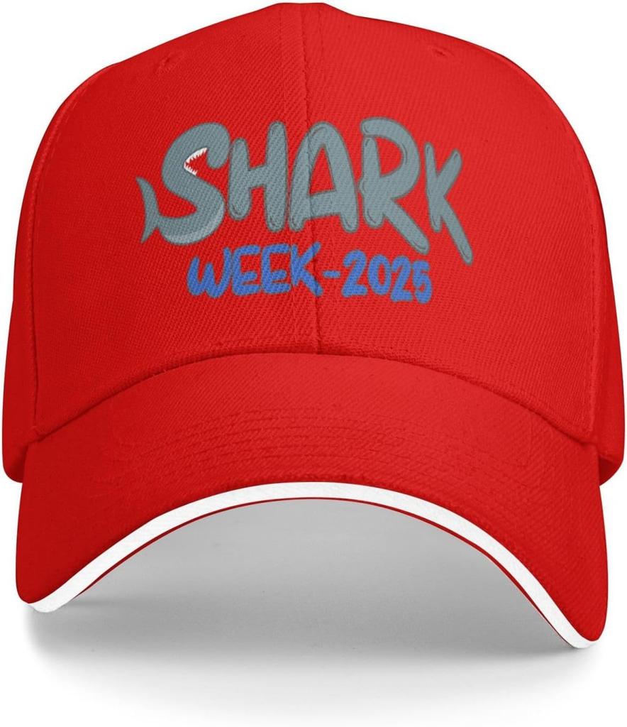 Shark Week Graphic Print Baseball Cap Polyester Casual Outdoor Adjustable Hat