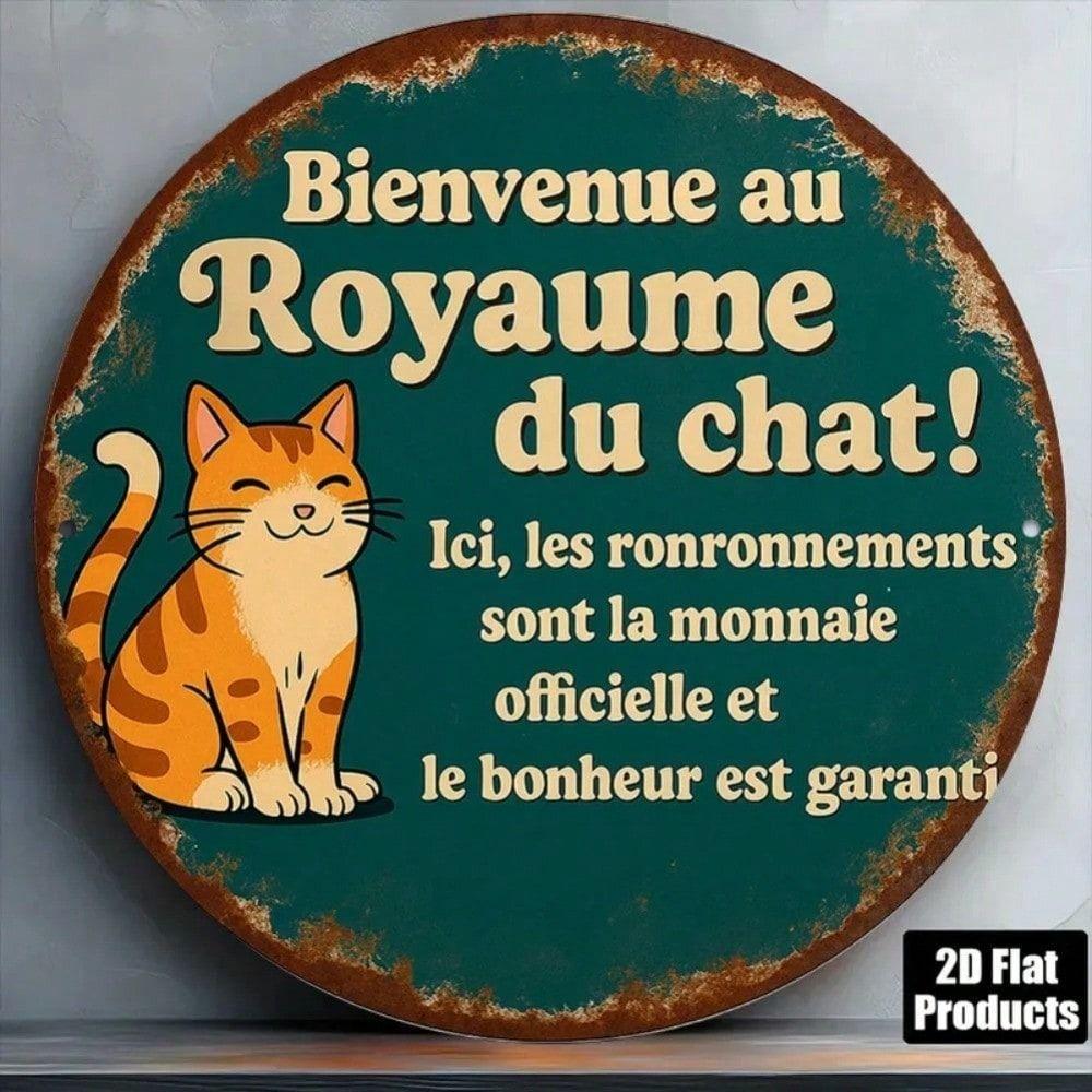 Vintage Cat Metal Wall Art Sign Decor for Cafe Shop