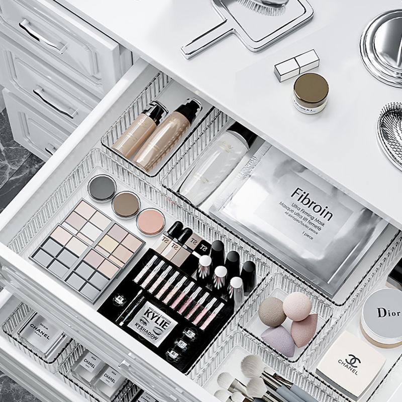 Acrylic Drawer Divider & Cosmetic Organizer Set for Dorms